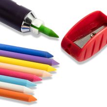 Mechanická ceruzka Prym, biele a farebné kriedy, strúhadlo - sada