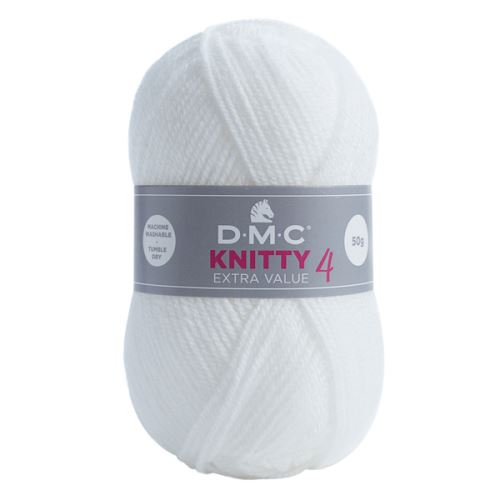 Priadza KNITTY 4 50g, biela - odtieň 961