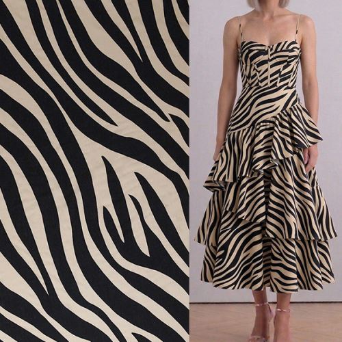 Šatovka ARIANNA, béžovo-černá zebra, š.150