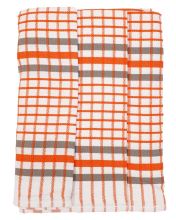Utierky z egyptskej bavlny, oranžovo-biele káro, č.13, 50x70cm, 3ks