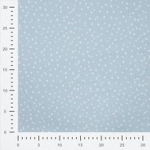 Popelín světle modrý, bílá mini srdíčka, š.145 (3)