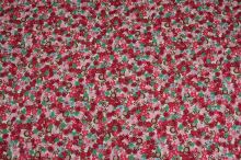 Bavlna farebný kvet, ružová-červená-zelená 145