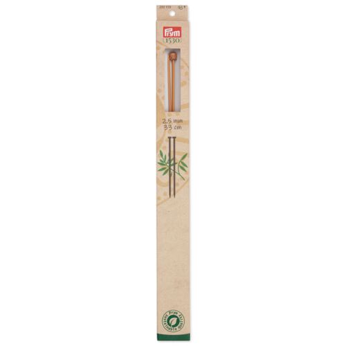 Rovné pletacie ihlice Prym bambusové 33 cm, veľkosť 2,5