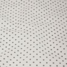 Bavlněný  krep bílý, šedý puntík, š.140