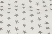 Bavlnené plátno biele, šedé hviezdičky, š.140