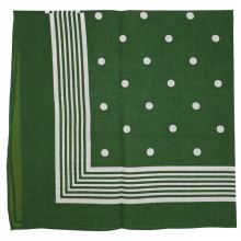 Dámský šátek zelený, bílé puntíky, 70x70cm
