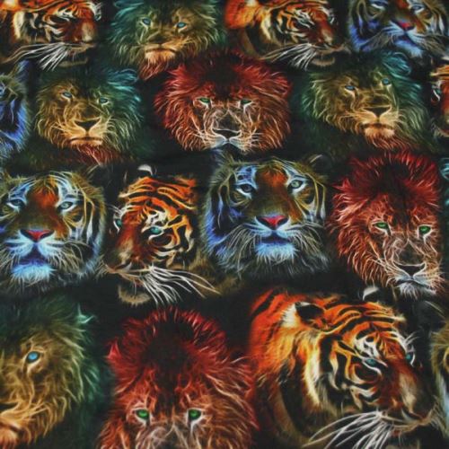 Úplet farebný, lev a tiger, š.160
