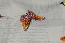 Dekoračná látka šedá, farební motýle, š.140