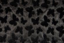 Koženka černá, černý plyšový motýl, š.130/140