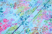 Šatovka dusty mint, barevné lístečky, š.150 (2)