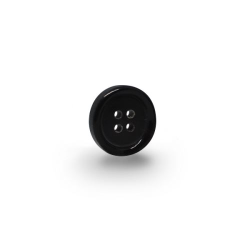 Knoflík 15mm, černý s mramorováním, lesklý