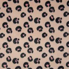 Fleece pudrový, růžovo-šedý zvířecí vzor, š.145