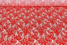 Šatovka 19702 červená, biely vzor, š.140