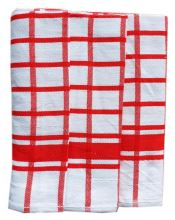 Utierky z egyptskej bavlny, červeno-biele káro, č.58, 50x70cm, 3ks