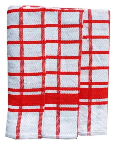 Utěrky z egyptské bavlny, červeno-bílé káro, č.58, 50x70cm, 3ks