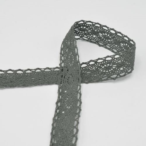 Bavlnená čipka khaki, 25mm