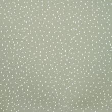 Popelín light khaki, biela mini srdiečka, š.145