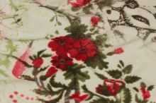 Úplet krémový, červenohnedý vzor, kvety, š.140