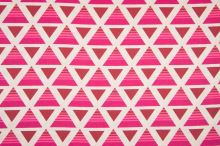 Dekorační materiál, růžové trojúhelníky, š.150