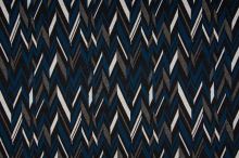 Úplet modro-bílo-šedý, geometrický vzor, š.150
