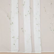 Záclona, vyšívané zelené vetvičky, v.290cm