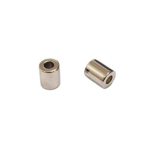 Kovová koncovka válec stříbrná, průvlek 3,7 mm