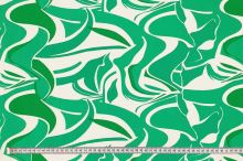 Šatovka N6241 krémovo-zelené vlny, š.140
