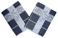 Utierky egyptská bavlna, motív mačky, modré prevedenie, 50x70cm, 3ks