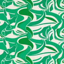 Šatovka N6241 krémovo-zelené vlny, š.140