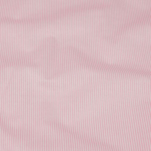 Bavlněné plátno bílé, růžový drobný proužek, š.140